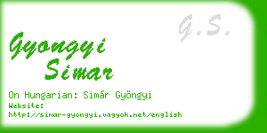 gyongyi simar business card